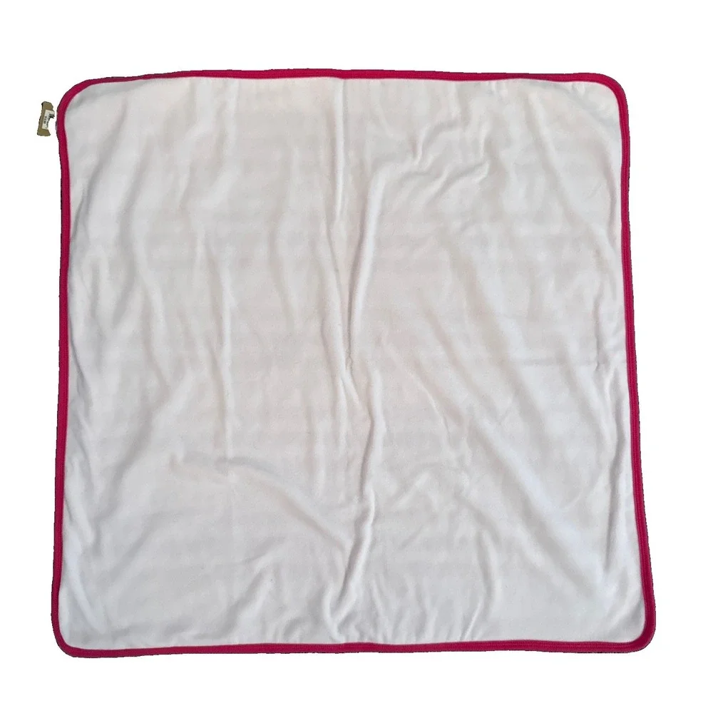 NWT Old Navy Pink White Orange Stripes Baby Blanket Security Lovey Fleece Cotton